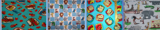 curious george fabric cotton yards quilting zoo animal firetruck faces