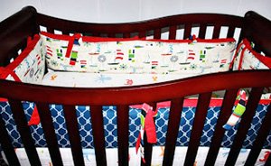 DIY homemade custom nautical theme ocean creatures baby crib bedding set