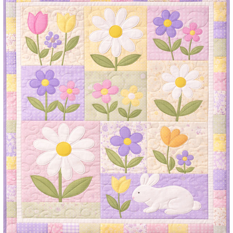 daisy crib quilt pattern flower block with center and petals
