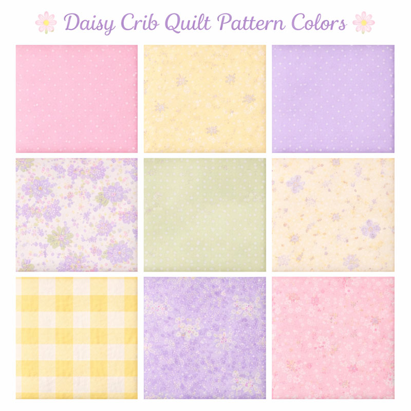 spring color palette for a daisy crib quilt pattern