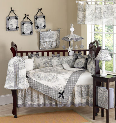 decorating with toile baby crib nursery bedding sets