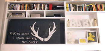 Whitetail deer antlers chalkboard art DIY crafts craft project idea for the baby nursery wall