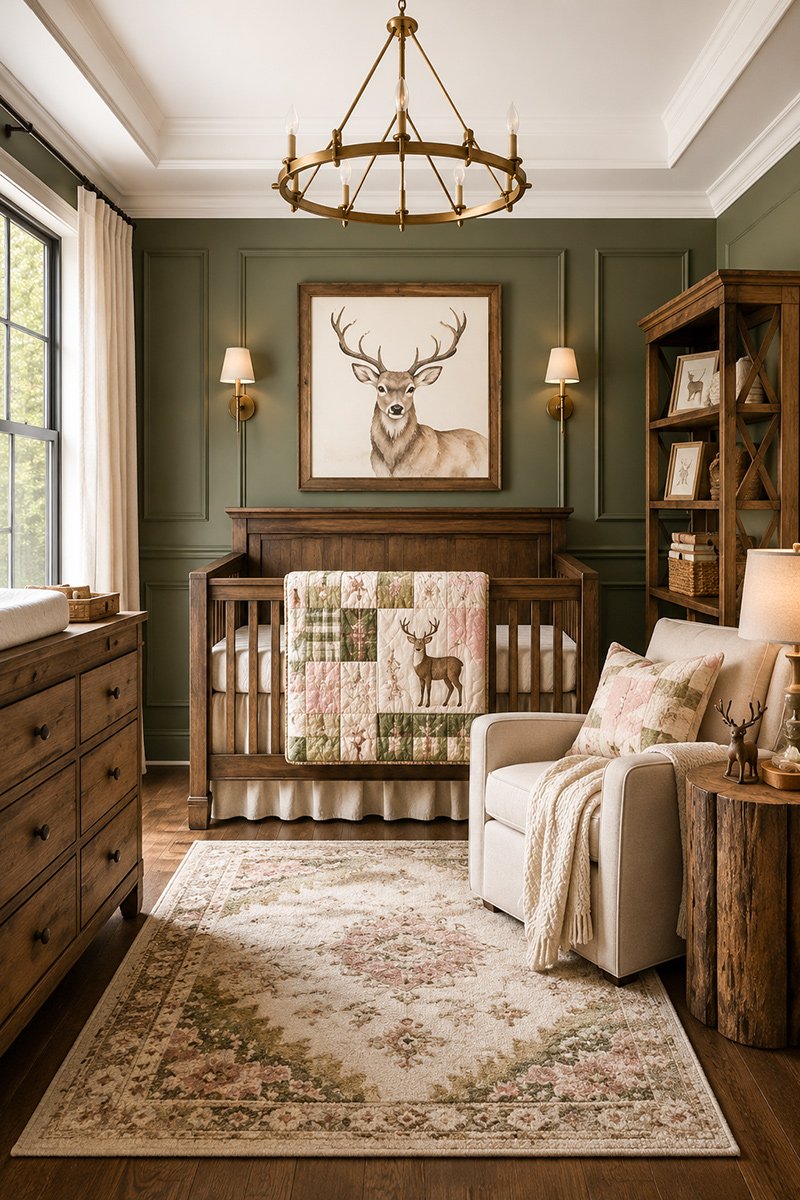 deer nursery ideas with woodland baby room decor