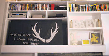 Whitetail deer antlers and quote for a baby nursery wall DIY chalkboard art or decal saying