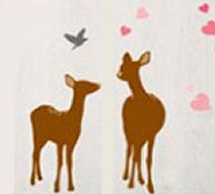 Deer and hunting theme nursery wall decals and stickers for a rustic forest friends theme room