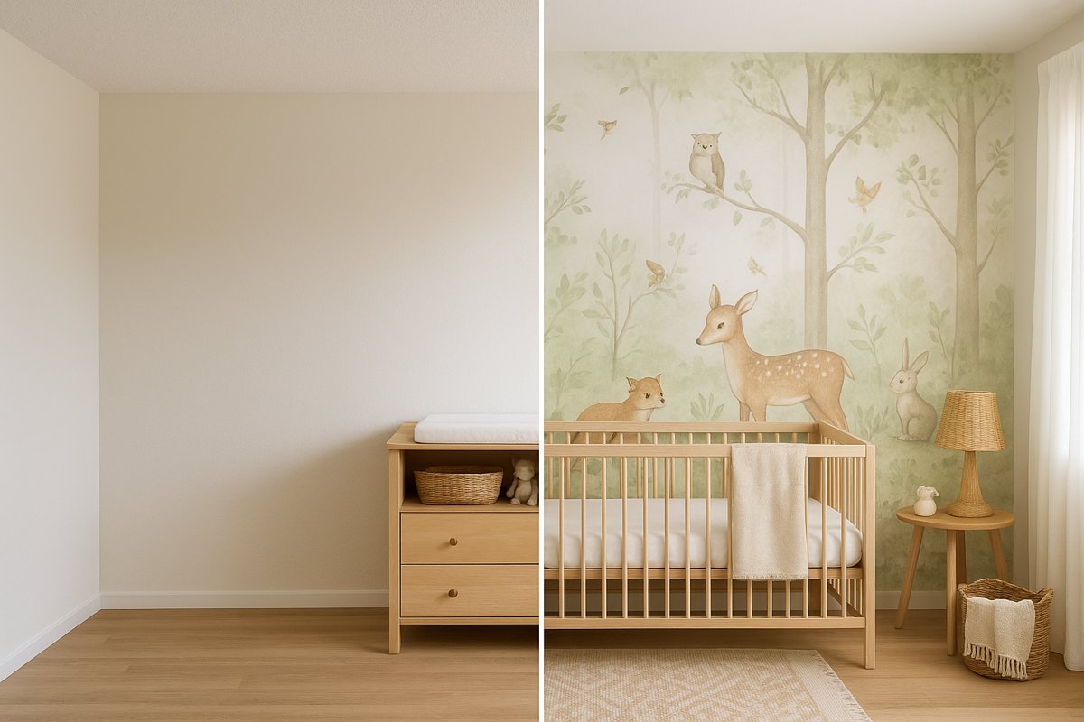 DIY baby nursery ideas before and after photo