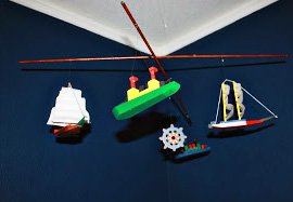 DIY homemade baby nautical sailboat nursery crib mobile crafts idea