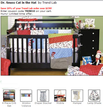 dr seuss cat in the hat baby nursery theme decorating ideas picture crib bedding set