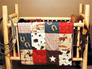 Rustic pine baby crib