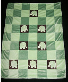 elephant patchwork baby blanket pattern plush crib quilt green brown chocolate