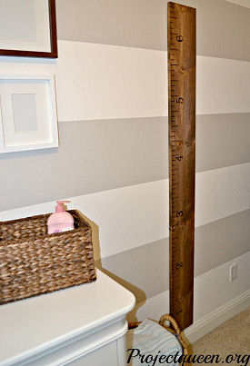 Vintage wooden baby ruler baby growth chart