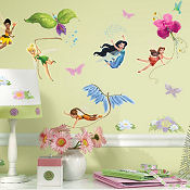 Disney flower fairy baby nursery wall stickers and decals for a girls room