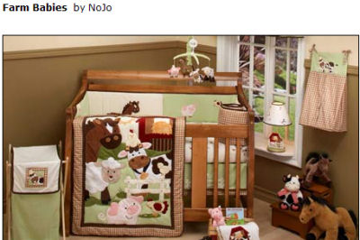 barnyard farm theme baby animals nursery crib bedding set nojo pig cow horse barn
