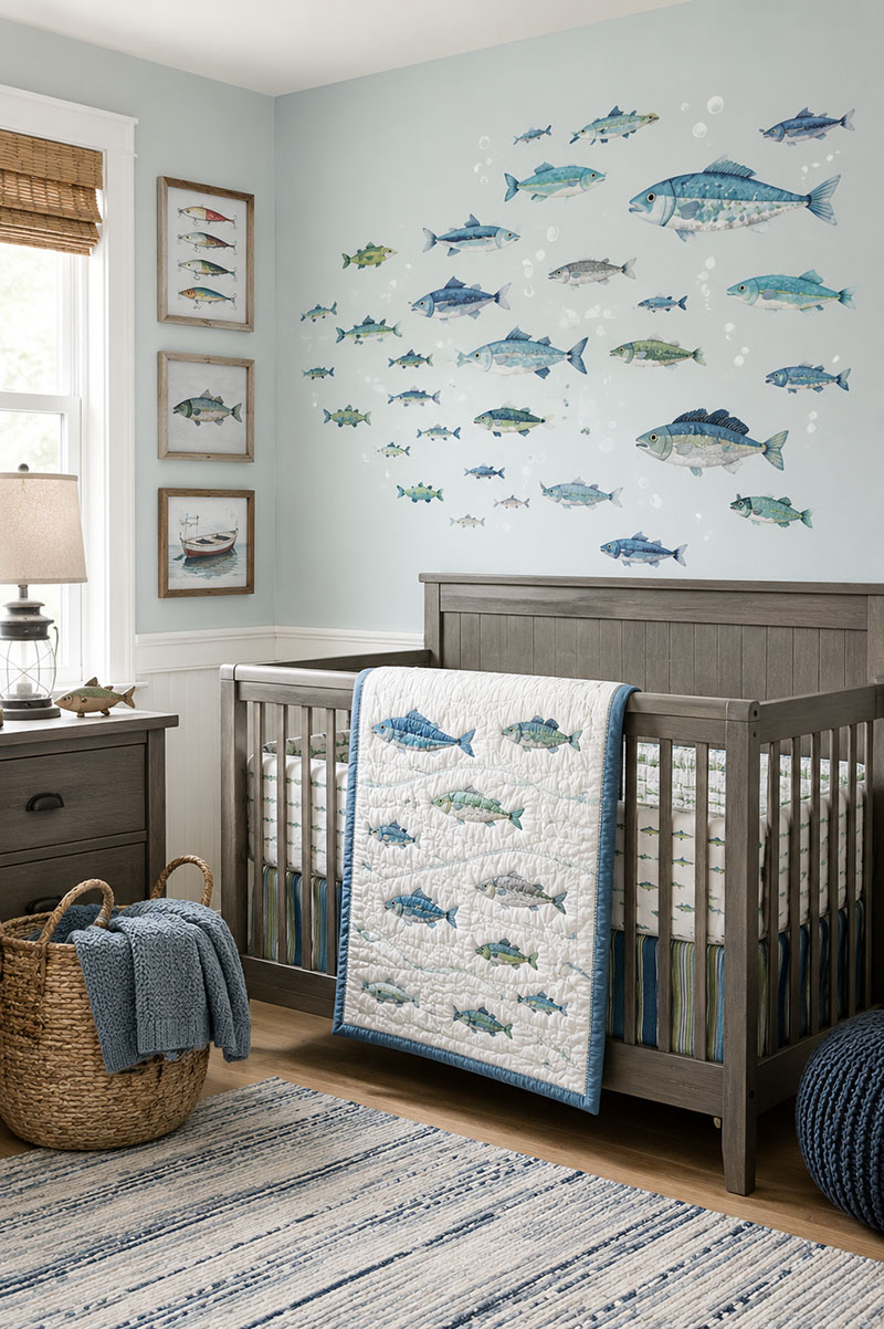 fish wall decals and fish nursery wall decor