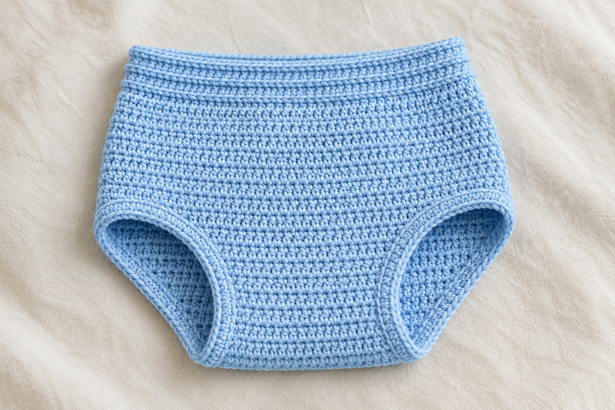 Simple handmade crochet baby diaper cover from the free pattern for babies newborn through 12 months