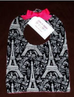 eiffel tower baby shower gift set bib burp cloth pink and black