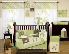 green yellow unisex girls frog baby nursery crib bedding set mobile sheets