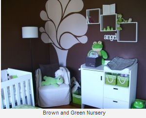baby frog nursery decorating ideas chocolate brown white and green