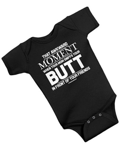 Unisex Baby Onesie with Saying That Awkward Moment When Mom Sniffs Your Butt Bodysuit
