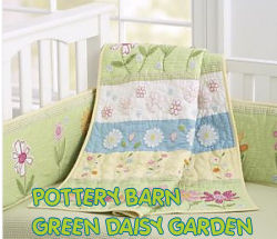 green daisy daisies garden baby crib nursery theme bedding set