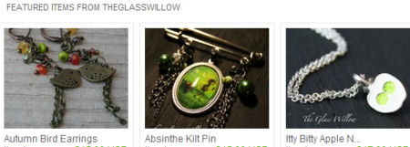 handmade jewelry kilt pin bird earrings green apple necklace