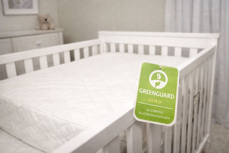nursery mattress with greenguard gold certification tag