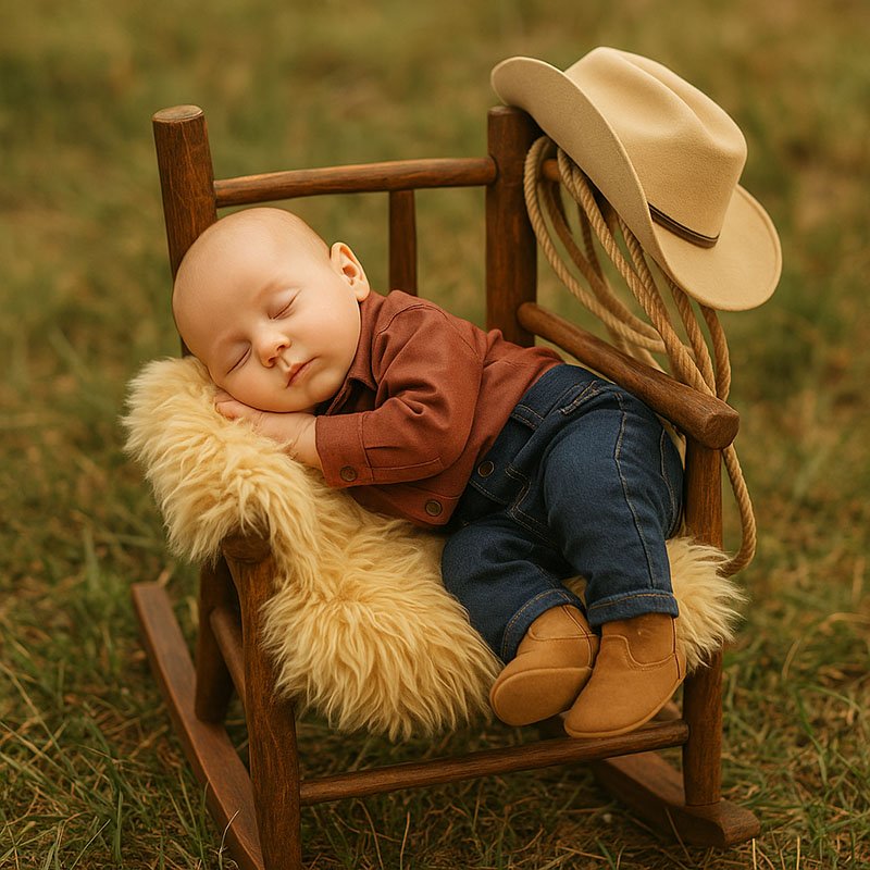 First western newborn baby boy cowboy photo shoot ideas
