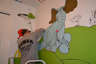 Hand Painted Dr Seuss Nursery Wall Art - This nursery mural is so colorful and FUN! 