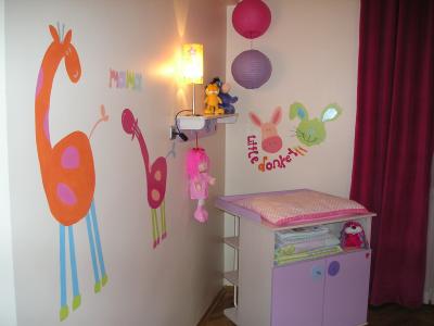 Fun!  Hand painted zoo and farm animal nursery wall mural.   