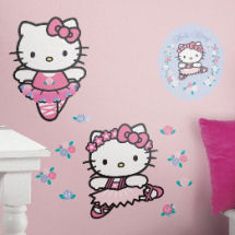 Hello Kitty ballerina baby nursery wall decals and stickers