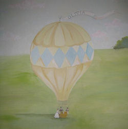 personalized english garden hot air balloon drawing painting