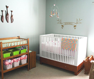 Modern Baby Girl Kitten Nursery Theme Decor