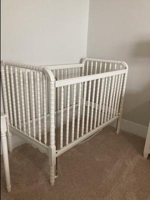 White Jenny Lind Wood Crib Manufactured in 1987