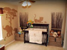 gender neutral baby boy girl tan brown silhouette elephant lion tiger safari jungle nursery zebra animals wild zoo wall stencil mural