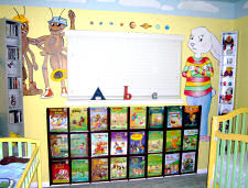 bunny rabbit cartoon baby nursery wall painting