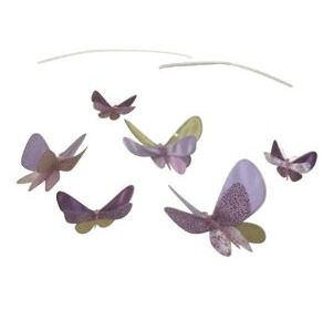 Lavender butterfly baby crib mobile for a butterfly nursery