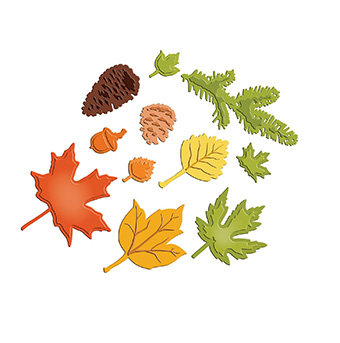 Leaf stencil template patterns for many trees