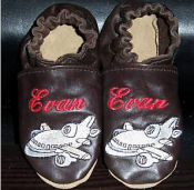 soft leather soled personalized baby infant crib shoes booties boys