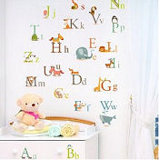 Alphabet letter baby nursery wall stickers and decals