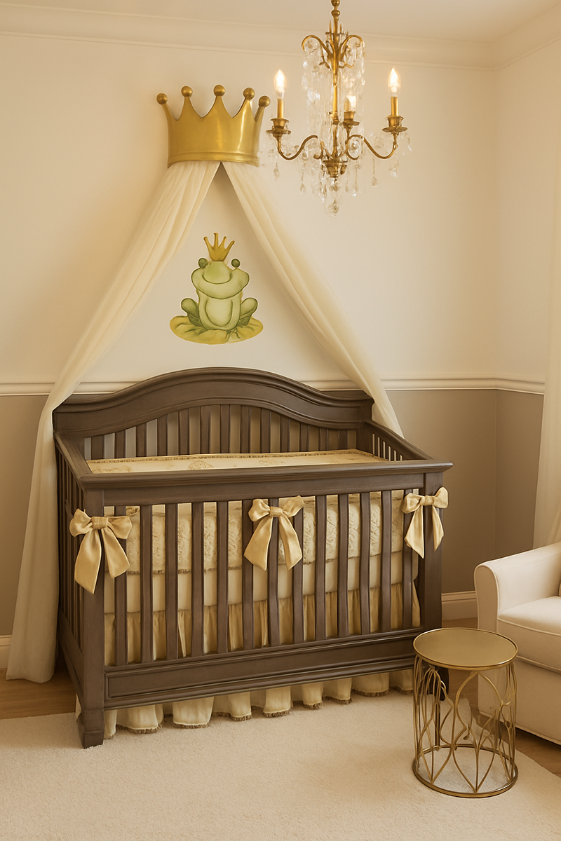 baby boy frog prince theme baby boy nursery room with a gold crown