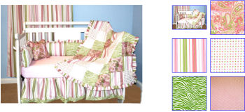 lime green baby bedding nursery crib set paisley stripes polka dots