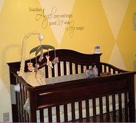 M J's Zebra Print Safari Baby Nursery Design w Diamond Nursery Wall Painting Technique 