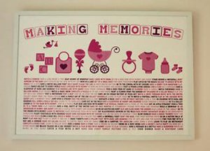 Pink and white artwork for a baby girl nursery wall by Making Memories