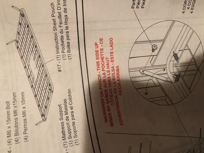 Metal baby crib mattress support frame from owner's crib assembly instructions manual