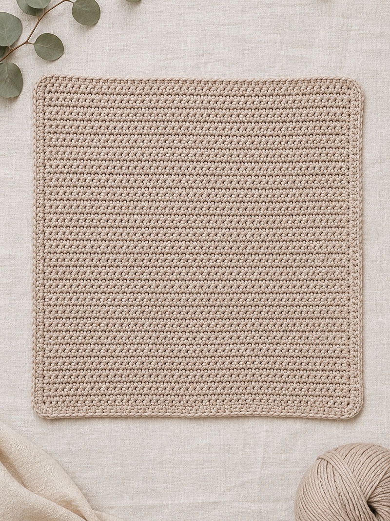 flat square blanket body for minimalist crochet lovey pattern