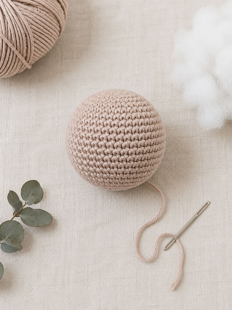round crochet head for minimalist crochet lovey pattern