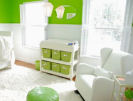 modern lime gree and white baby nursery wall paint wainscoting color painting