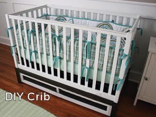 Modern homemade wooden baby crib