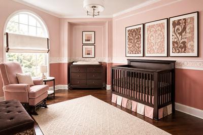 Modern yet vintage pink nursery for a baby girl