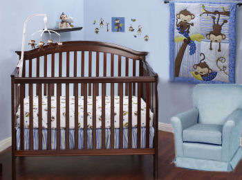 Baby blue monkey nursery ideas for a baby boy